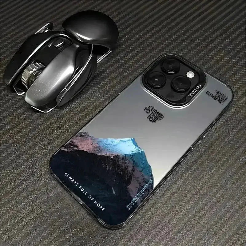 Phone Case For IPhone 16 15 14 13 12 11 Pro XS Max X XR 7 8 Plus Snow Mountain Landscape Sunset Plating Matte Hard Cover Funda Cheeky Fantail Finds