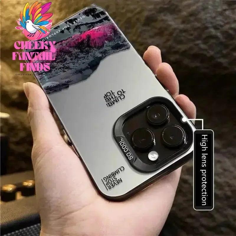 Phone Case For IPhone 16 15 14 13 12 11 Pro XS Max X XR 7 8 Plus Snow Mountain Landscape Sunset Plating Matte Hard Cover Funda Cheeky Fantail Finds