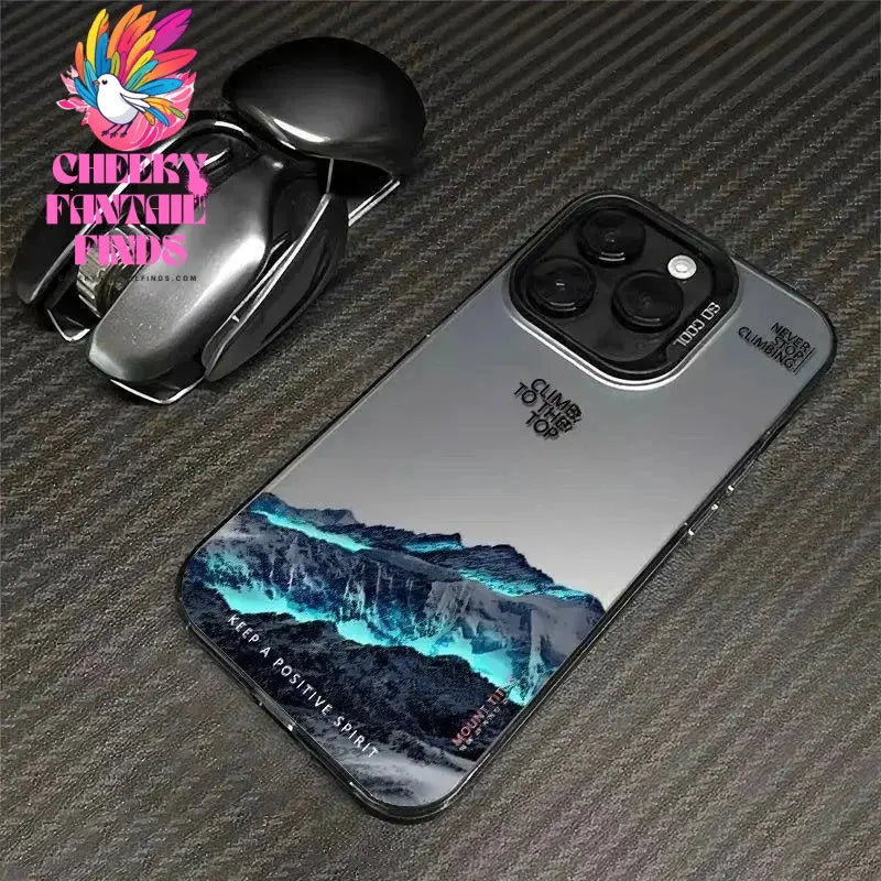 Phone Case For IPhone 16 15 14 13 12 11 Pro XS Max X XR 7 8 Plus Snow Mountain Landscape Sunset Plating Matte Hard Cover Funda Cheeky Fantail Finds