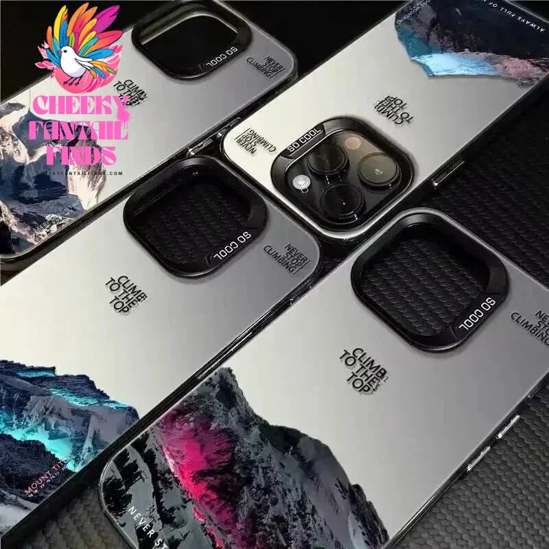 Phone Case For IPhone 16 15 14 13 12 11 Pro XS Max X XR 7 8 Plus Snow Mountain Landscape Sunset Plating Matte Hard Cover Funda Cheeky Fantail Finds