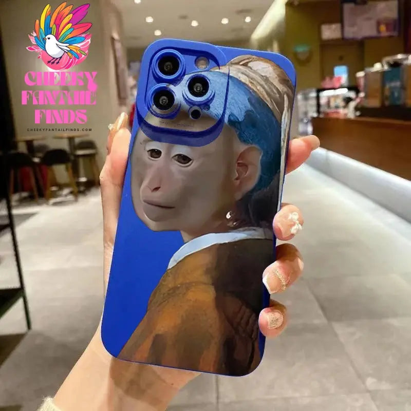 Phone Case For iPhone 11 12 13 14 15 16 Pro Max XS X XR 7 8 Plus SE 2020 2022 Monkey Drinking Juice Printed Soft Silicone Cover Cheeky Fantail Finds