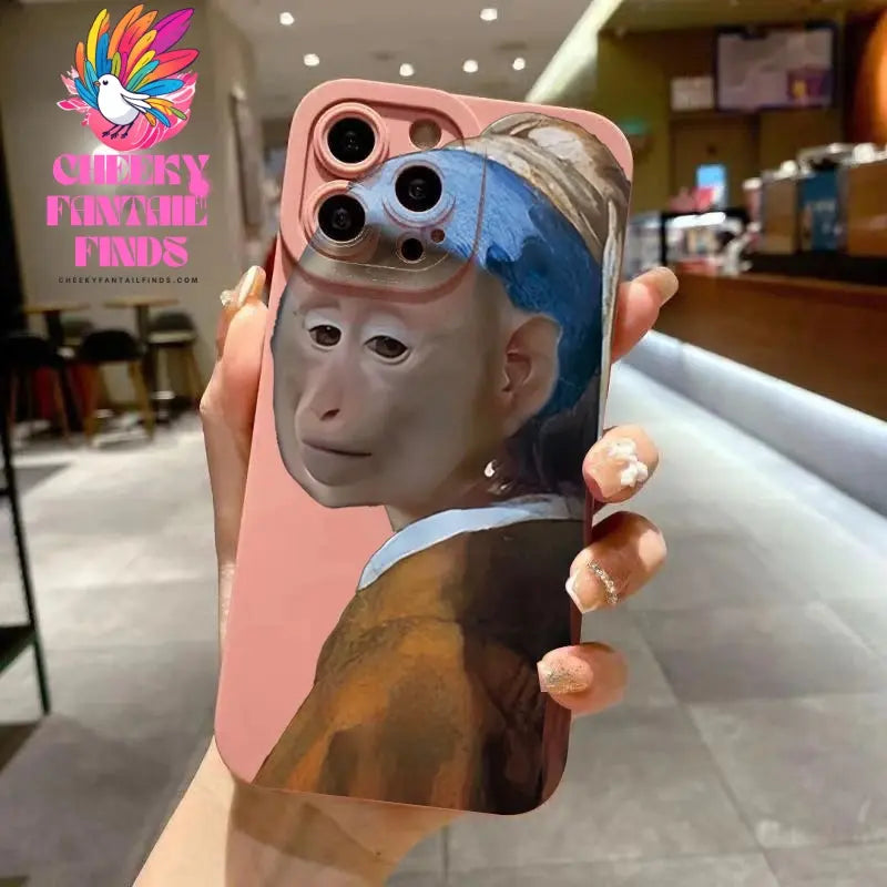 Phone Case For iPhone 11 12 13 14 15 16 Pro Max XS X XR 7 8 Plus SE 2020 2022 Monkey Drinking Juice Printed Soft Silicone Cover Cheeky Fantail Finds