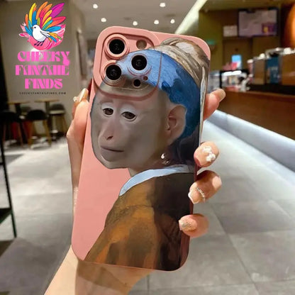Phone Case For iPhone 11 12 13 14 15 16 Pro Max XS X XR 7 8 Plus SE 2020 2022 Monkey Drinking Juice Printed Soft Silicone Cover Cheeky Fantail Finds