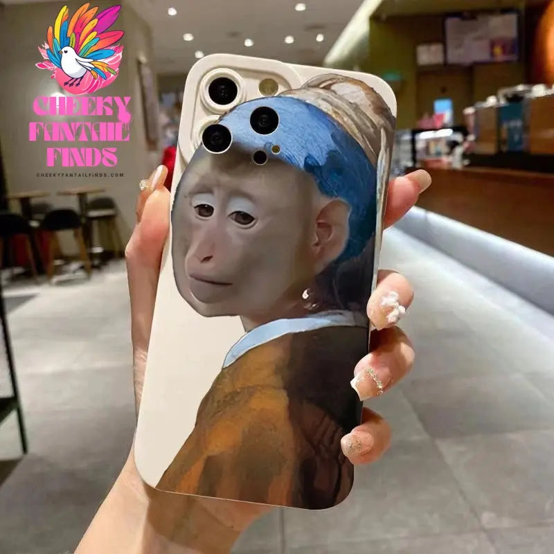 Phone Case For iPhone 11 12 13 14 15 16 Pro Max XS X XR 7 8 Plus SE 2020 2022 Monkey Drinking Juice Printed Soft Silicone Cover Cheeky Fantail Finds