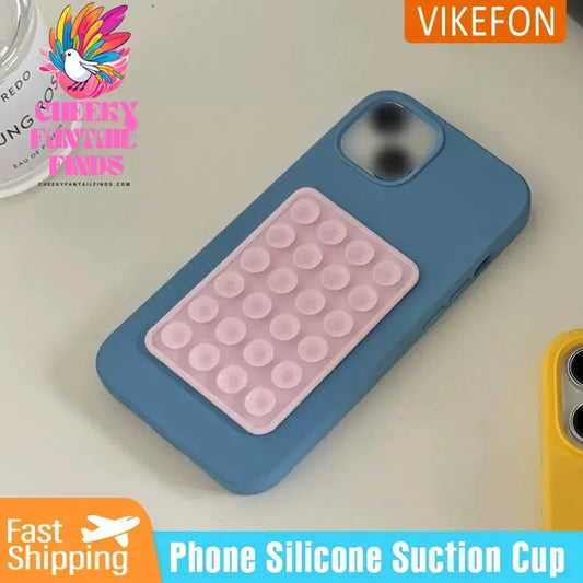 Phone Silicone Suction Cup Holder Multifunctional Suction Cup Wall Stand Square Anti-Slip Single-Sided Case Mount Back Sticker Cheeky Fantail Finds