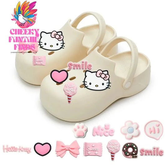 Pink Hello Kitty Charming Shoe Accessories Cute Cartoon Characters Detachable Shoe Buckles New Sandals Decoration Gift - Cheeky Fantail Finds
