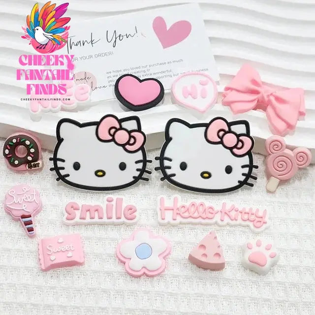 Pink Hello Kitty Charming Shoe Accessories Cute Cartoon Characters Detachable Shoe Buckles New Sandals Decoration Gift - Cheeky Fantail Finds
