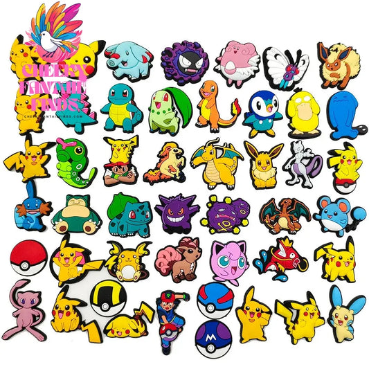 Pokemon Pikachu Shoes Charms for Clogs Sandals Decoration PVC Cartoon Shoe Accessories Charms for Friends Gifts - Cheeky Fantail Finds