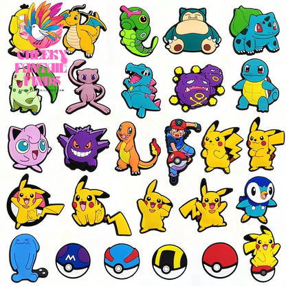 Pokemon Pikachu Shoes Charms for Clogs Sandals Decoration PVC Cartoon Shoe Accessories Charms for Friends Gifts - Cheeky Fantail Finds