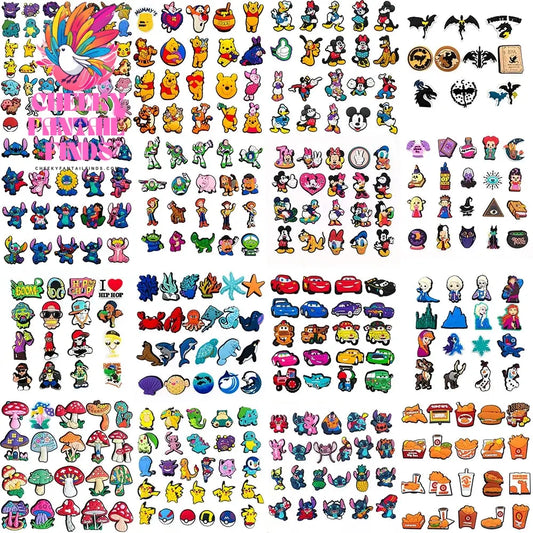 Potdemiel Shoe Charms Hot Set Cool Pins PVC DIY Sandals Accessories for Friend Kids Men Party Favors X-mas Gifts Cheeky Fantail Finds