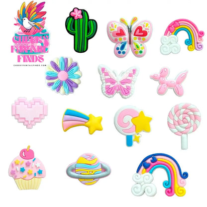Potdemiel Shoe Charms Hot Set Cool Pins PVC DIY Sandals Accessories for Friend Kids Men Party Favors X-mas Gifts Cheeky Fantail Finds