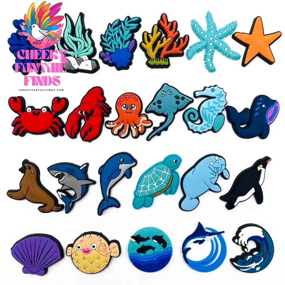 Potdemiel Shoe Charms Hot Set Cool Pins PVC DIY Sandals Accessories for Friend Kids Men Party Favors X-mas Gifts Cheeky Fantail Finds