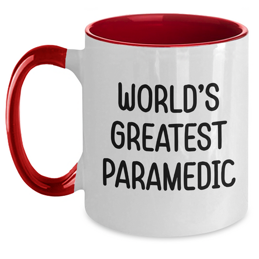 Funny Rescue Worker Gifts from Friends, Coworkers, or Family - World's Greatest Rescue Worker Two Tone Coffee Mug for Graduation - Main