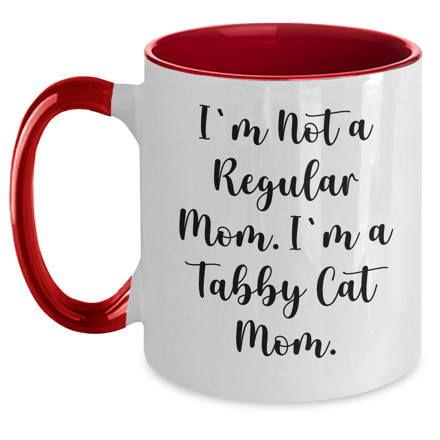 Funny Tabby Cat Mom Two Tone Coffee Mug Gifts from Family Friends Coworkers, Gifts for Tabby Cat Lovers Graduation Unique - Main