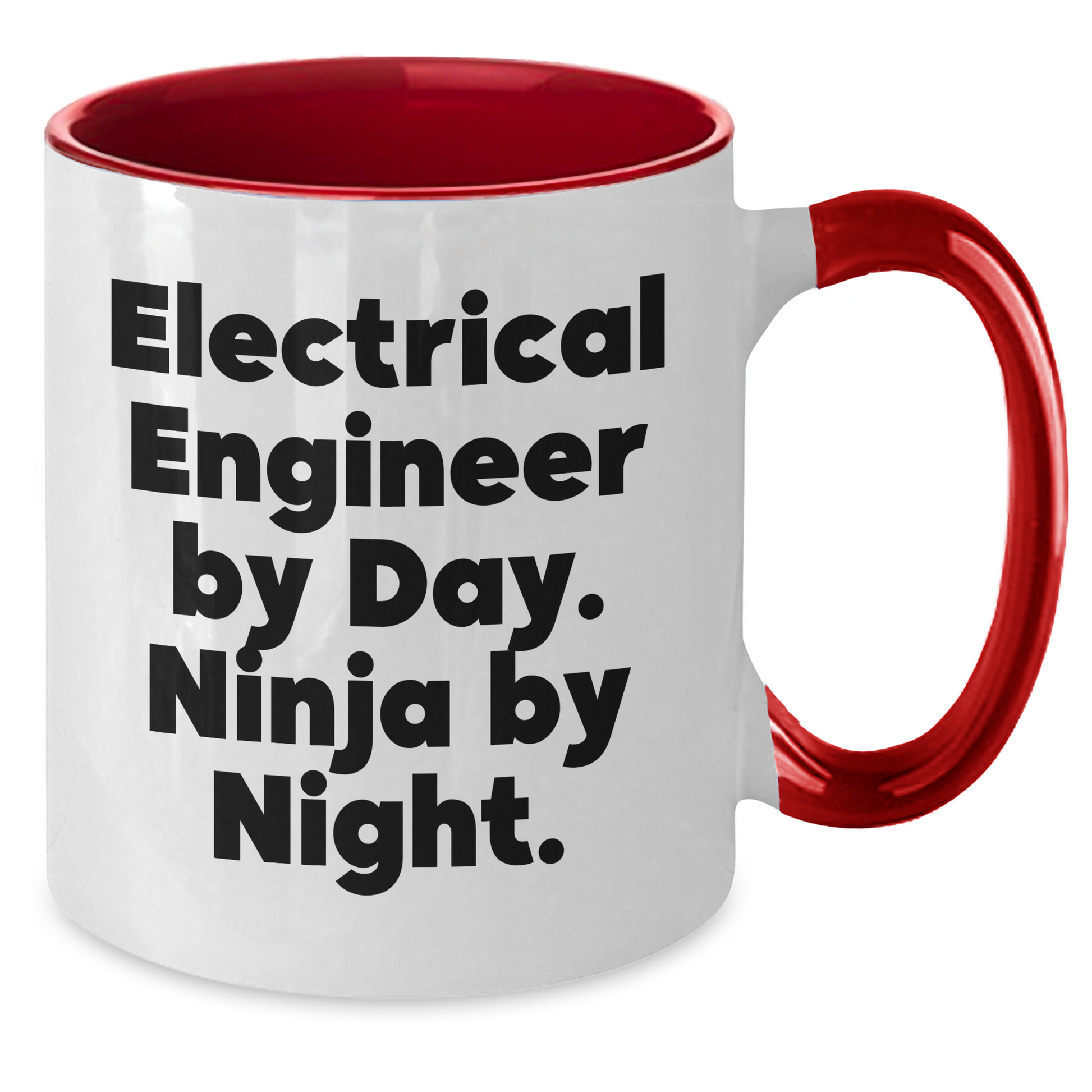 Electrical Engineer Gifts from Men, Funny Two Tone Coffee Mug for Father's Day, 'Electrical Engineer By Day. Ninja By Night.' - Additional
