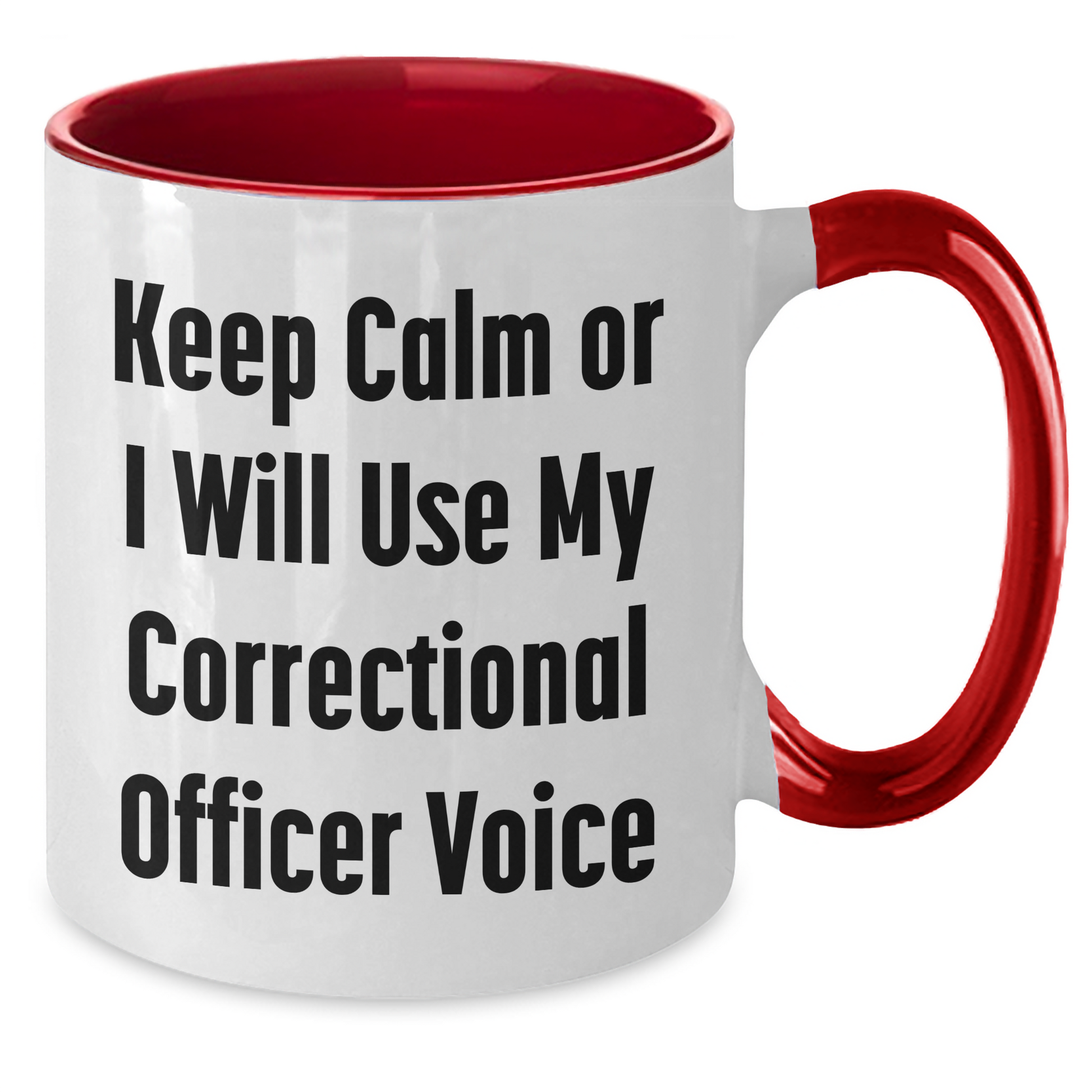 Correctional Officer Funny Gifts from Men, Gifts for Correctional Officer, Keep Calm Two Tone Coffee Mug, Father's Day Unique Gifts - Additional