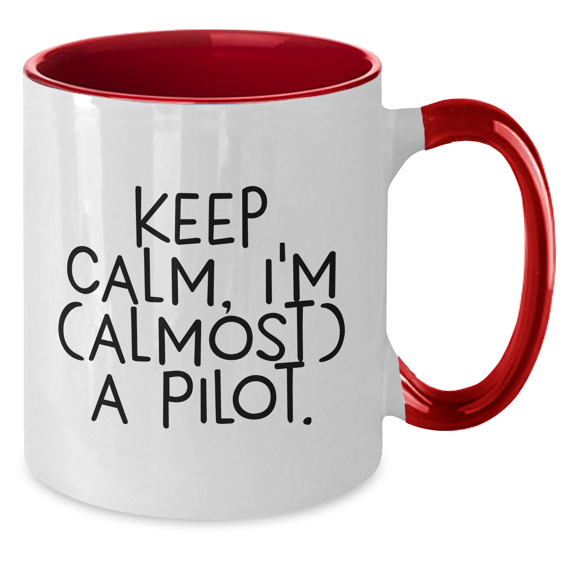 Funny Pilot Two Tone Coffee Mugs Gifts for Men from Women, Keep Calm I'm (almost) A Pilot., Graduation Unique Gifts - Additional