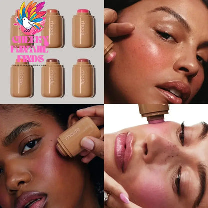 RHODE Makeup Cheek Blush Cream Blusher Stick Lip Gloss Phone Case For iPhone New Toast SALTY TAN Raspberry Espresso Lipstick INS Cheeky Fantail Finds