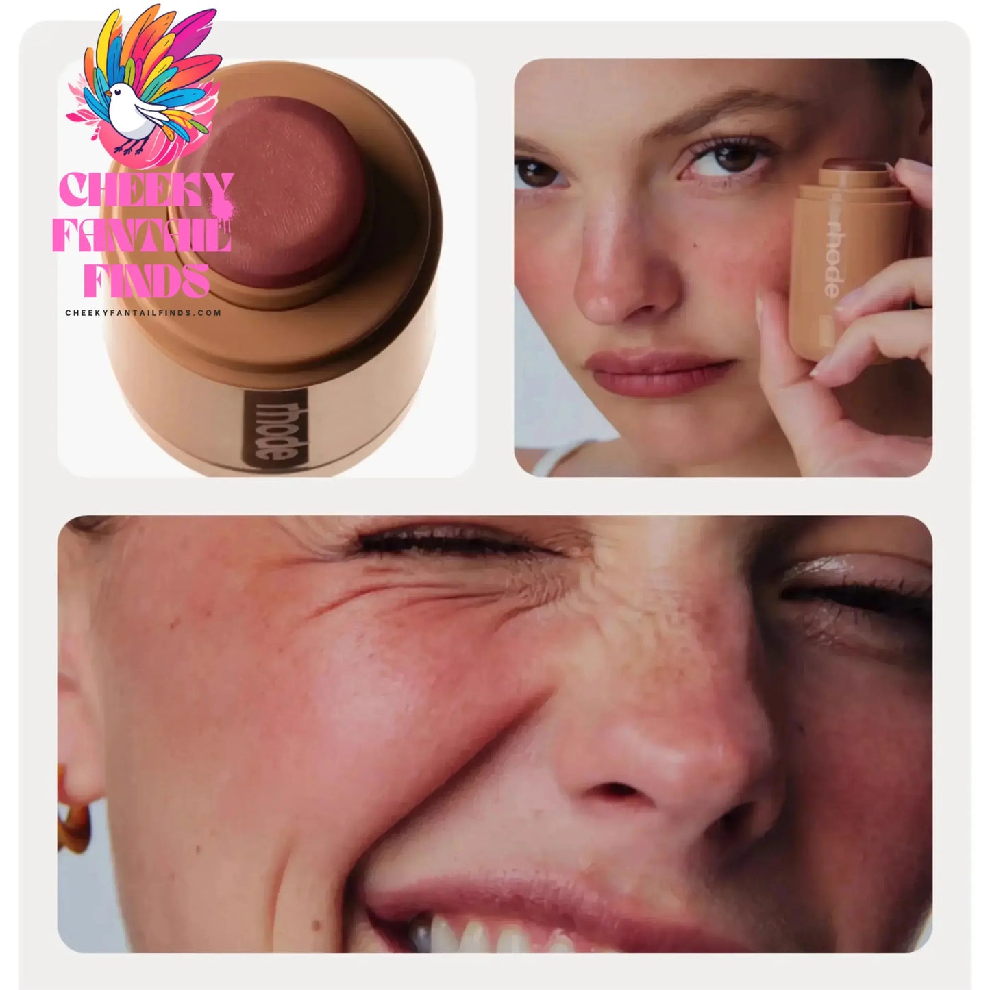 RHODE Makeup Cheek Blush Cream Blusher Stick Lip Gloss Phone Case For iPhone New Toast SALTY TAN Raspberry Espresso Lipstick INS Cheeky Fantail Finds
