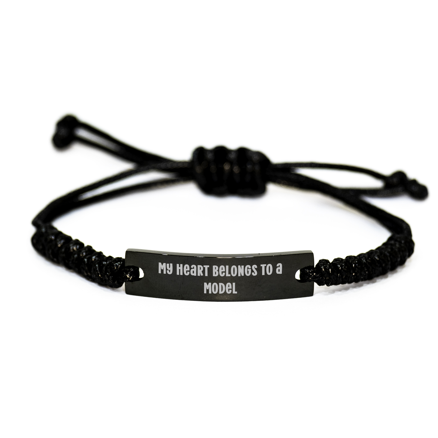 Funny Quote Model Gifts from Friends to Friends, Heart Belongs to a Model Rope Bracelet for Graduation, Unique Gifts for Model Lovers - Image 1