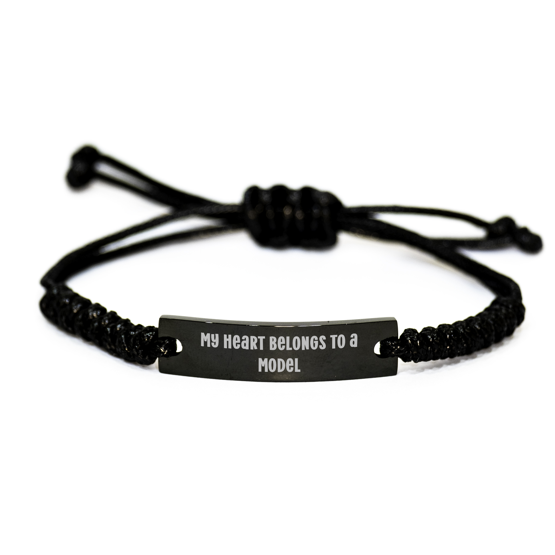 Funny Quote Model Gifts from Friends to Friends, Heart Belongs to a Model Rope Bracelet for Graduation, Unique Gifts for Model Lovers - Image 1