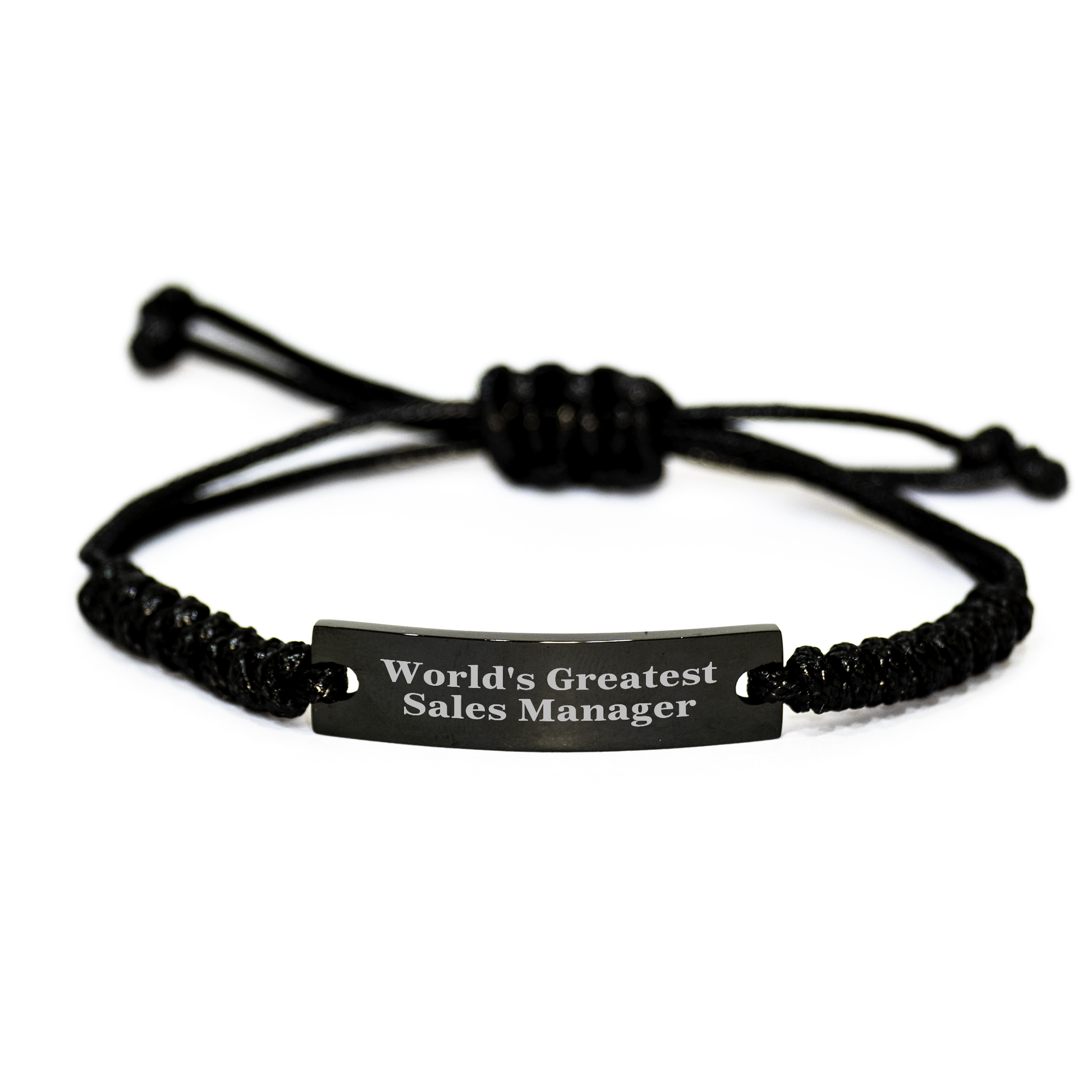 World's Greatest Sales Manager Rope Bracelet, Adjustable Black Rope Gift for Sales Manager, Inspirational Quote, Perfect Graduation Gift from Friends - Image 1