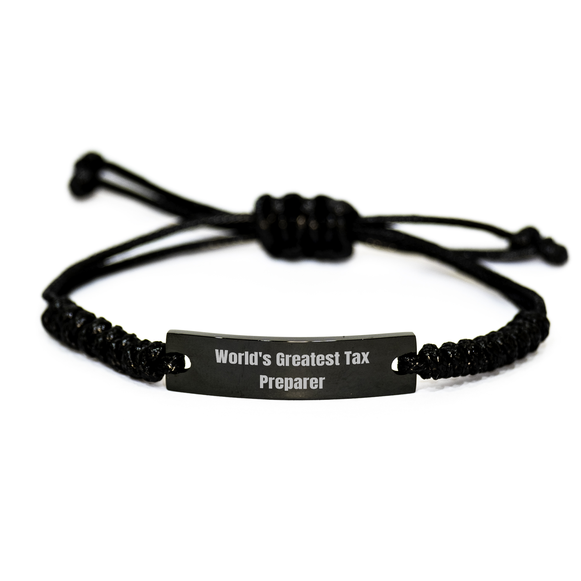 World's Greatest Tax Preparer Rope Bracelet, Gifts from Friends, Gifts for Tax Preparer, Graduation Unique Gifts, Funny Quote - Image 1