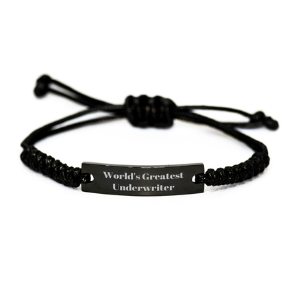 Funny Underwriter Gifts, 'World's Greatest' Rope Bracelet for Underwriters, Gifts from Men to Underwriters on Father's Day - Image 1