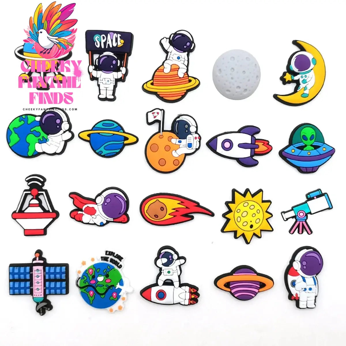 Random Astronaut Rocket Shoe Charm DIY Shoe Accessories shoe decoration for Children's and Student Gifts Cheeky Fantail Finds