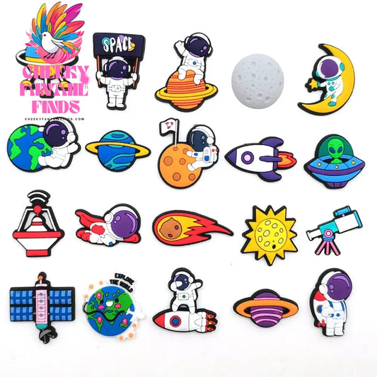 Random Astronaut Rocket Shoe Charm DIY Shoe Accessories shoe decoration for Children's and Student Gifts Cheeky Fantail Finds
