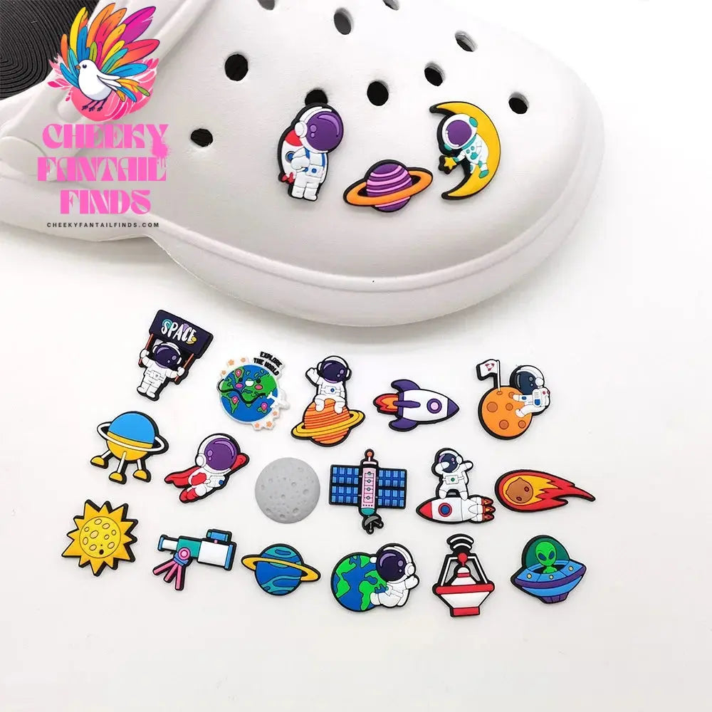 Random Astronaut Rocket Shoe Charm DIY Shoe Accessories shoe decoration for Children's and Student Gifts Cheeky Fantail Finds