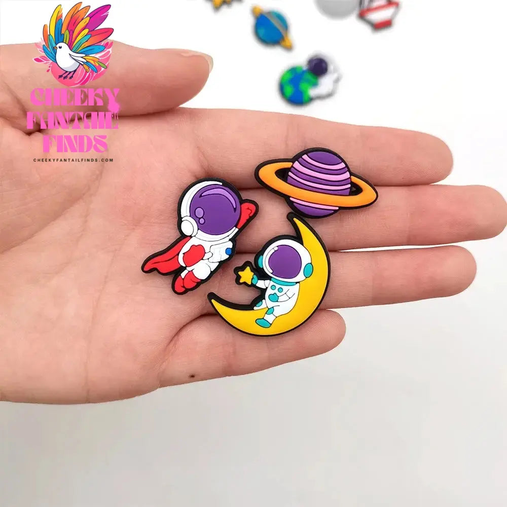 Random Astronaut Rocket Shoe Charm DIY Shoe Accessories shoe decoration for Children's and Student Gifts Cheeky Fantail Finds