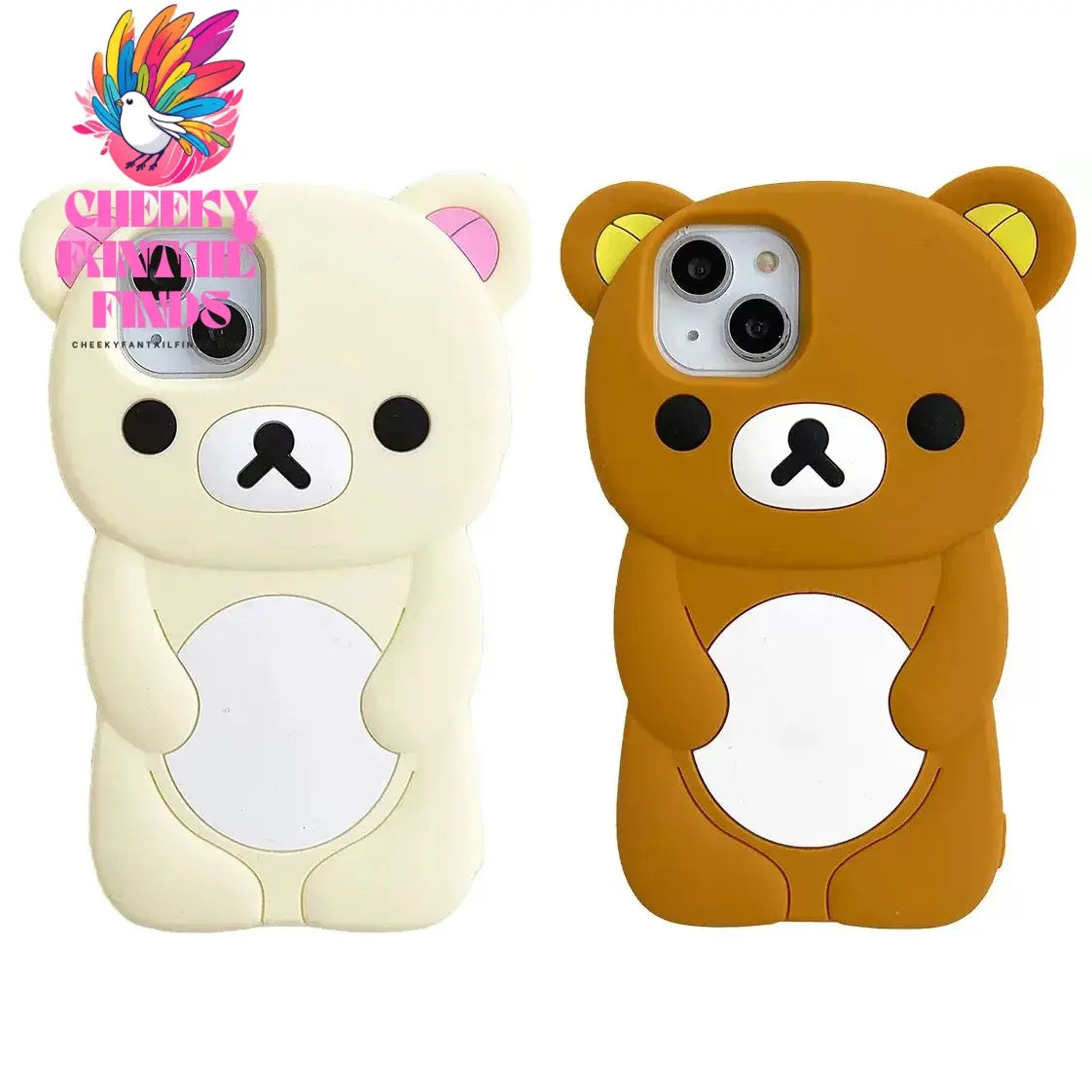 Rilakkuma Bear Silicone Soft Cover Case For iPhone 16 15 14 13 12 11 Pro Max mini Plus Xs XR 6 7 8 Plus Cheeky Fantail Finds