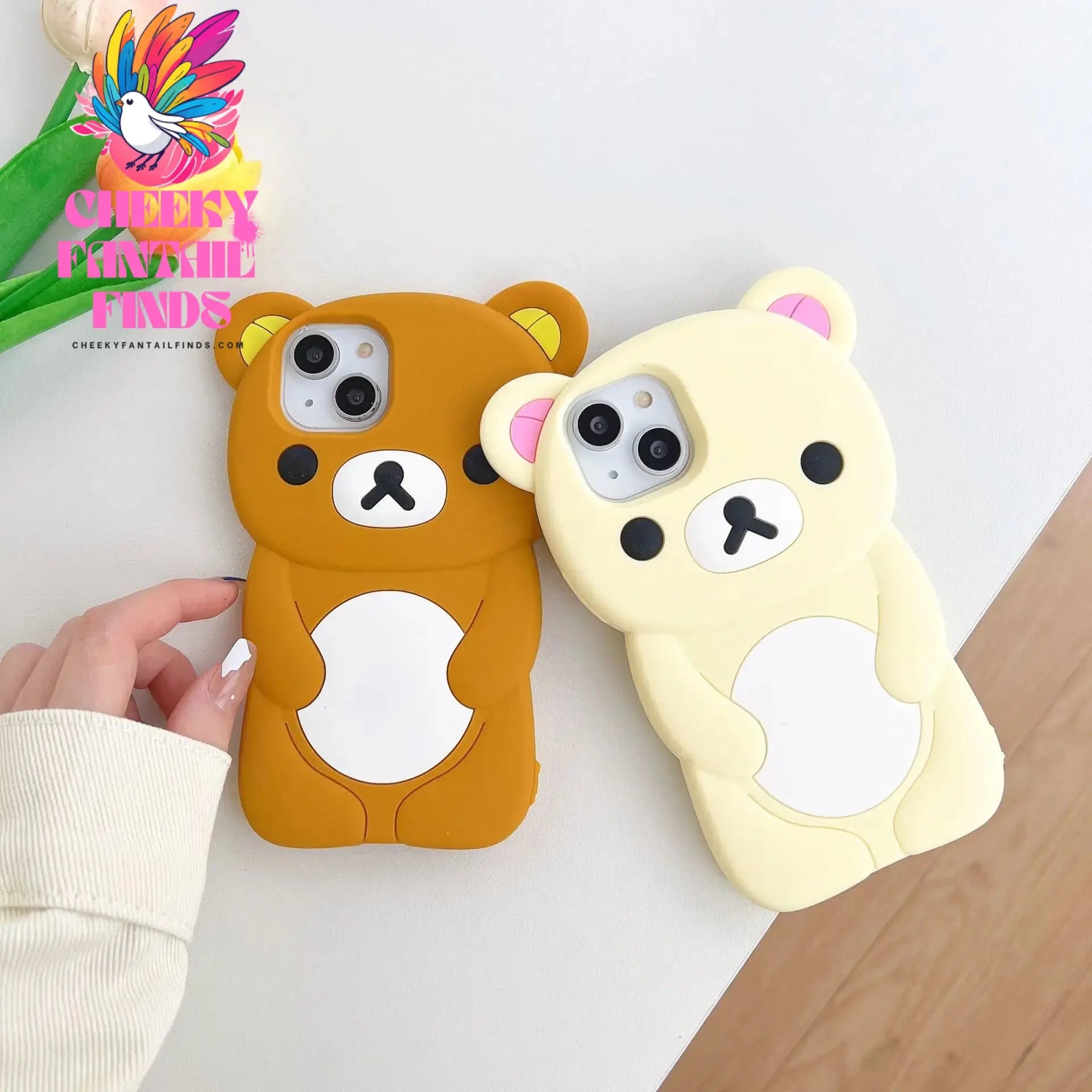 Rilakkuma Bear Silicone Soft Cover Case For iPhone 16 15 14 13 12 11 Pro Max mini Plus Xs XR 6 7 8 Plus Cheeky Fantail Finds