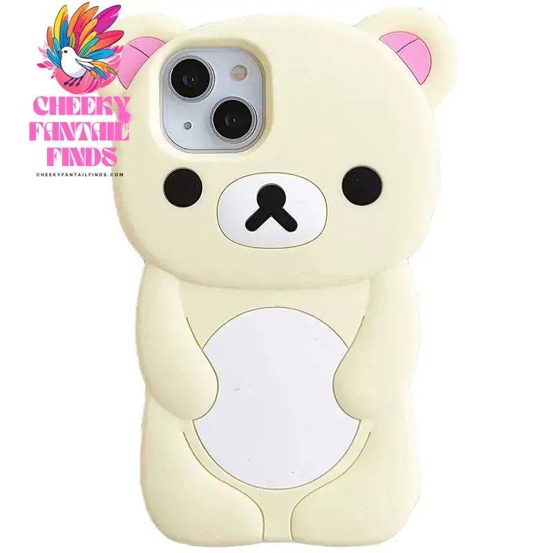 Rilakkuma Bear Silicone Soft Cover Case For iPhone 16 15 14 13 12 11 Pro Max mini Plus Xs XR 6 7 8 Plus Cheeky Fantail Finds