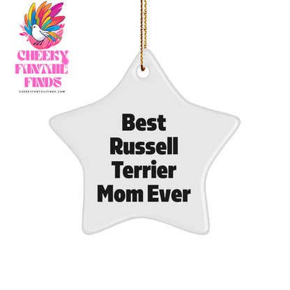 Russell Terrier Dog Mom's Star Ornament Gift from Friends for Christmas - Image 1
