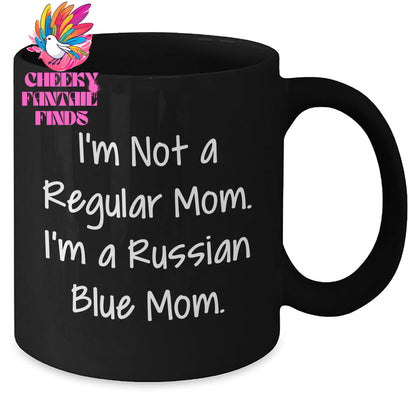 Russian Blue Cat Mom Black Coffee Mug, Funny Gifts from Mom, Gifts for Russian Blue Cat Lovers on Father's Day, Unique Mugs for Men - Additional