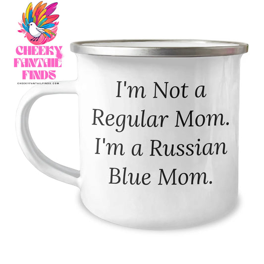 Russian Blue Cat Mom Funny Camping Mug Gifts for Men from Women on Father's Day - Image 1