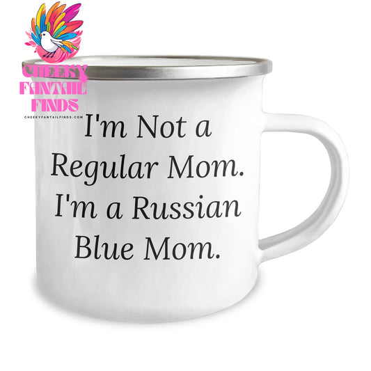 Russian Blue Cat Mom Funny Camping Mug Gifts for Men from Women on Father's Day - Image 2
