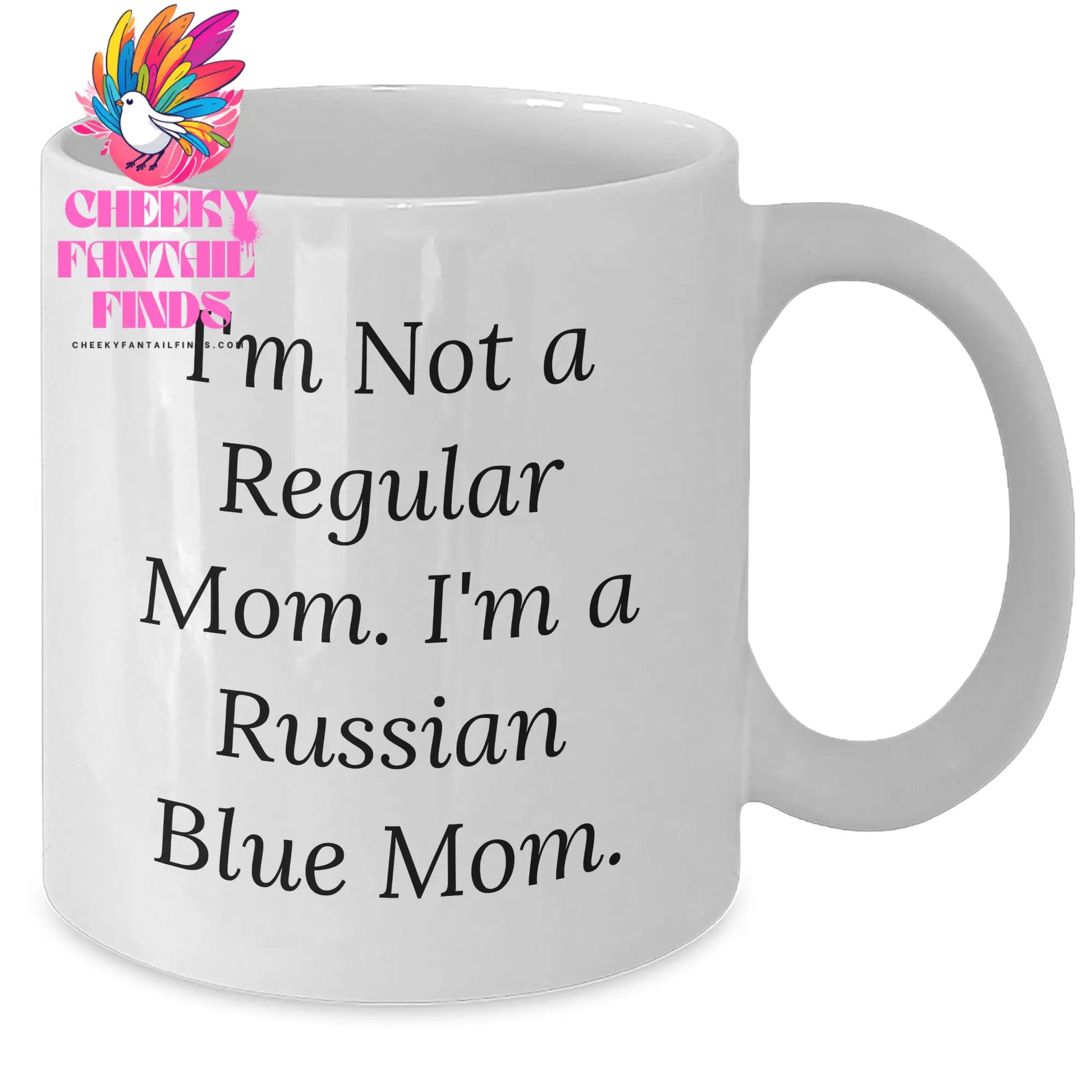 Russian Blue Cat Mom Funny Quote White Coffee Mug Gifts from Family for Father's Day - Additional