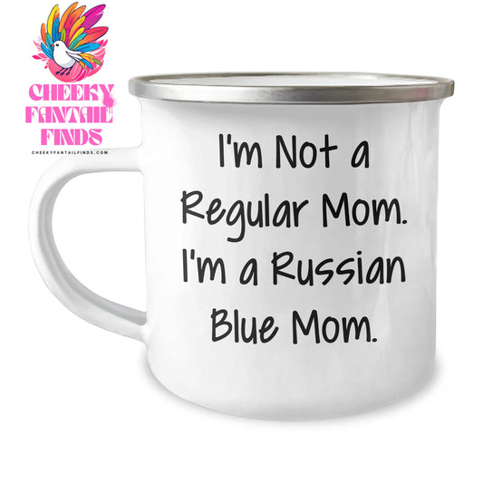 Russian Blue Cat Mom Gifts from Mom for Dad, Funny Camping Mug for Men, Unique Father's Day Unique Gifts - Image 1