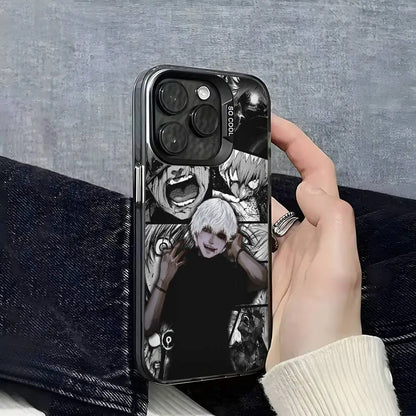 Anime Tokyo C-Choul Phone Case For iPhone 16 15 14 13 12 11 Pro Max Grey Black Phone Covers Matte Laser Metallic Aurora Funda