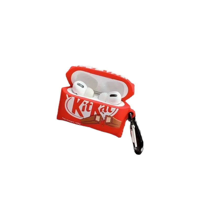 For Airpods 4 Case 2024,Kitkat Chocolate Protective Silicone Earphone Cover For Airpod 4 Case Cover For Girls Boys Funda