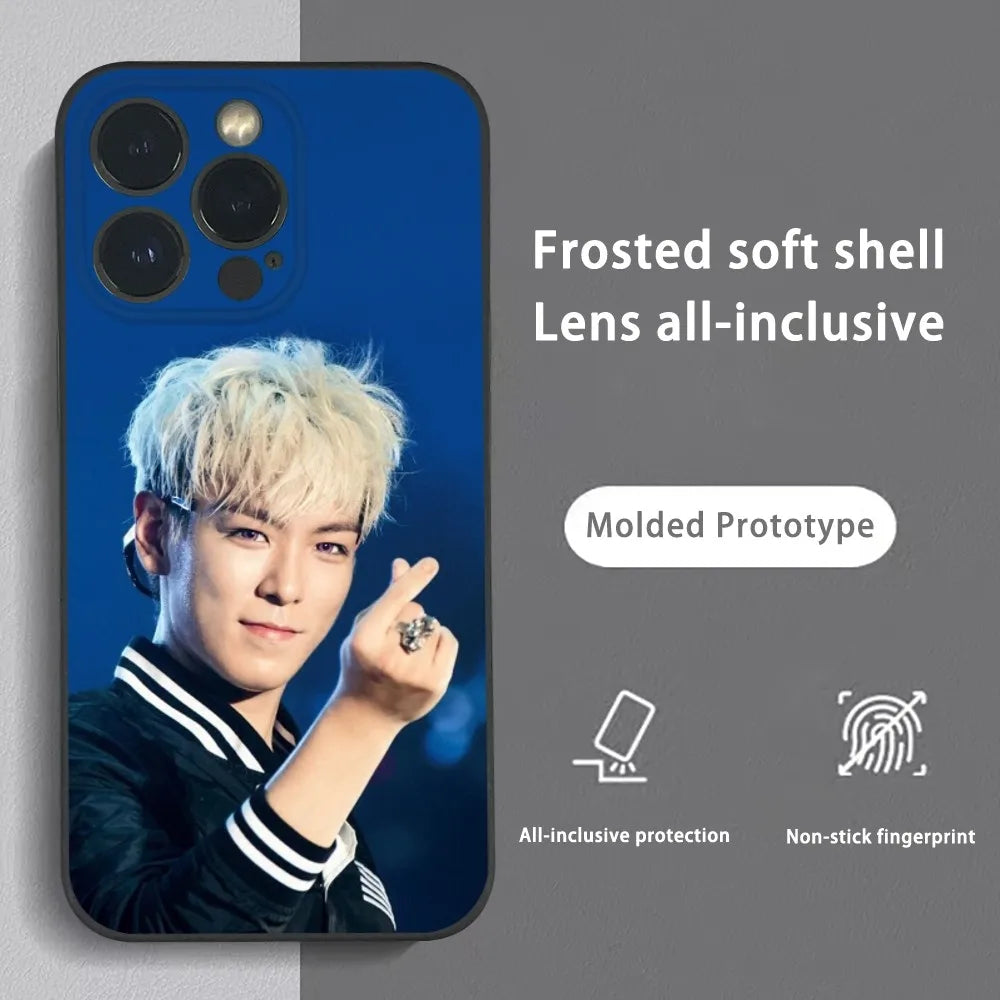 K-Pop TOP C-Choi S-Seung Hyun Phone Case For iPhone 16 15 14 13 Pro Max Plus Mini Frosted Soft Shell Funda