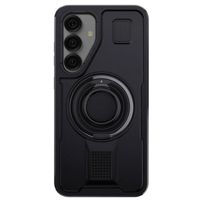 For Samsung Galaxy S25 S25 Plus S25 Ultra 5G Phone Case Hybrid Shockproof Double Ring Kickstand Rugged Cover Black