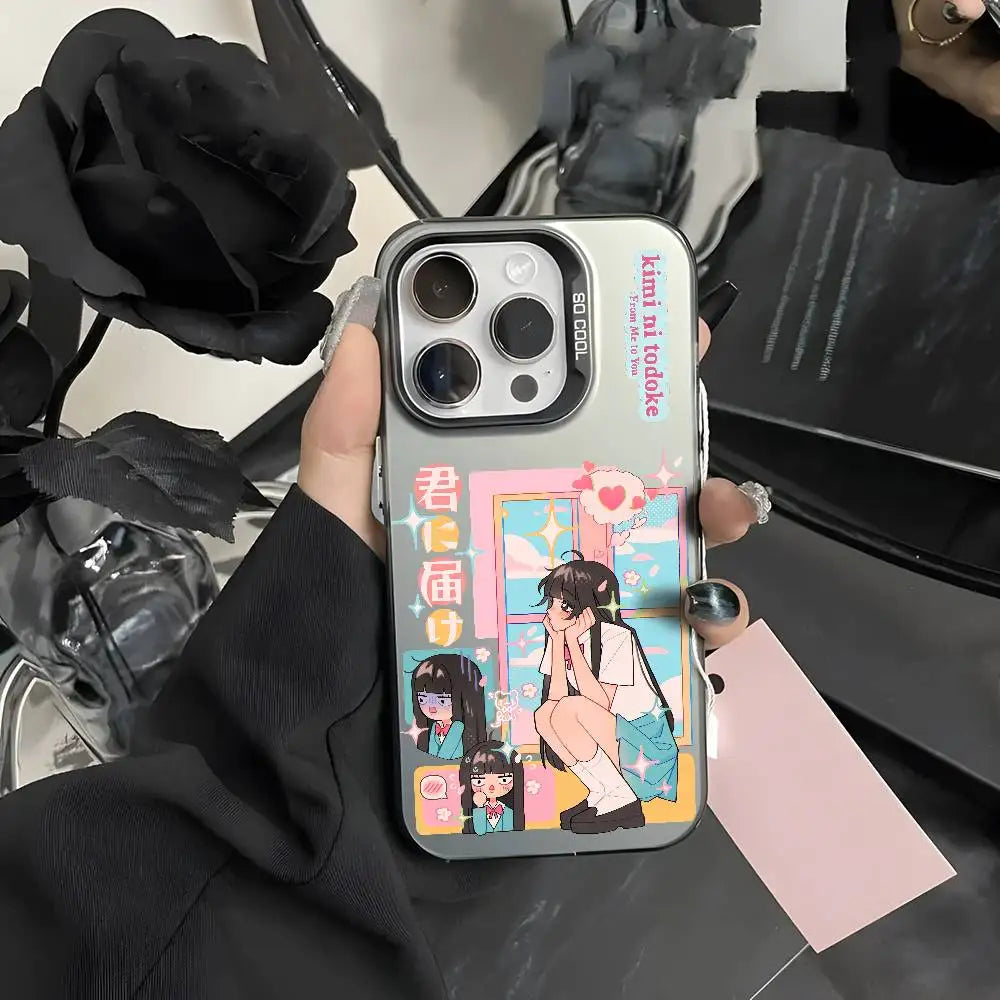 K-Kimi Ni T-Todoke Anime Phone Case For IPhone 16 15 14 13 12 11 Pro Max Black Purple Matte Laser Metallic Aurora Funda