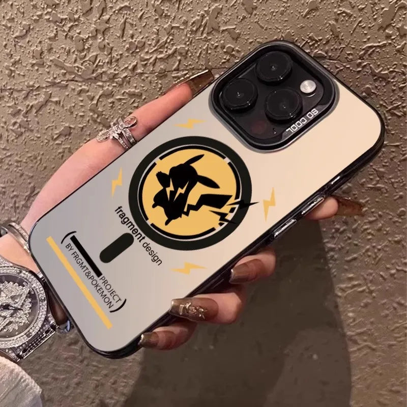 Cute POKEMONS PIKACHU Phone Case for iPhone 11 12 13 14 15 16 Pro Max 16pro 3D Cartoon relief Magsafe Magnetic Cover