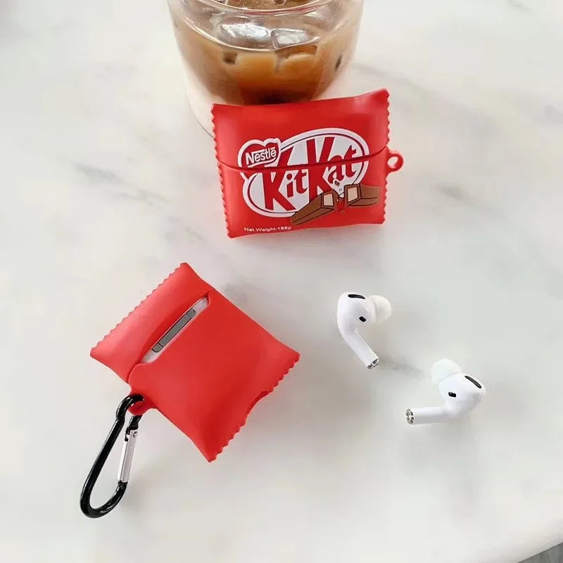 For Airpods 4 Case 2024,Kitkat Chocolate Protective Silicone Earphone Cover For Airpod 4 Case Cover For Girls Boys Funda