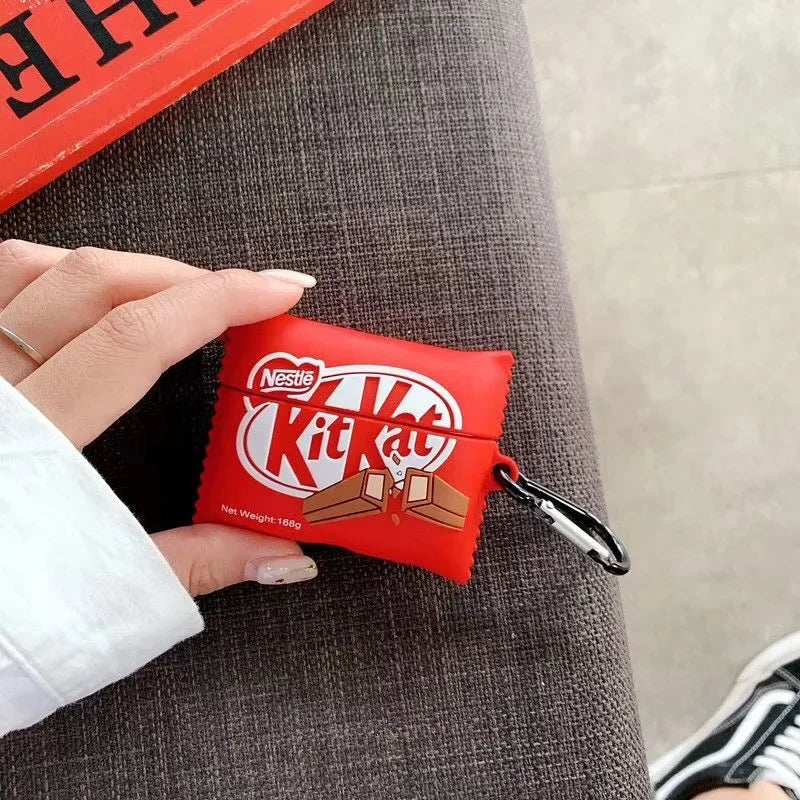 For Airpods 4 Case 2024,Kitkat Chocolate Protective Silicone Earphone Cover For Airpod 4 Case Cover For Girls Boys Funda
