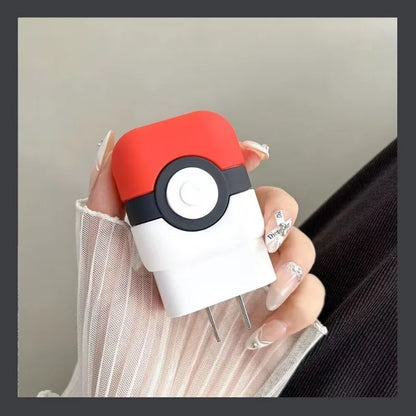 4Pcs/Set Pokemon Poke Ball Charger Case for IPhone 18W/20W Charger Case Phone Wire Cord Rganizers Cable Protector for IPhone New